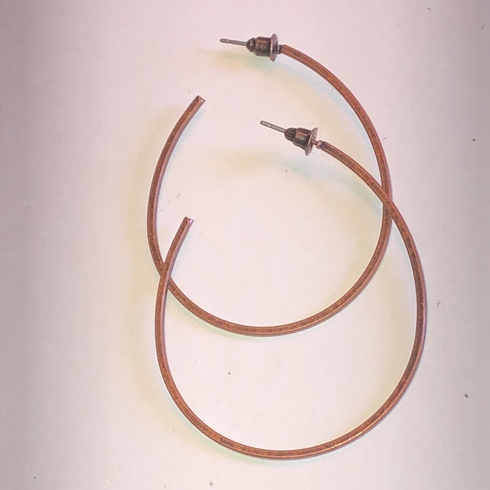 Copper Tone Huge Boho Hoop Earrings